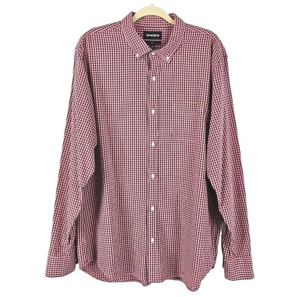 Bonobos Slim Fit Mens XXL Button Down Long Sleeve Shirt Blue Coral Pink Plaid - Picture 1 of 11